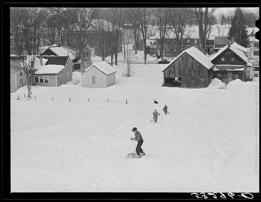 Untitled photo, possibly related to: Children playing in front of their home. Woodstock, Vermont