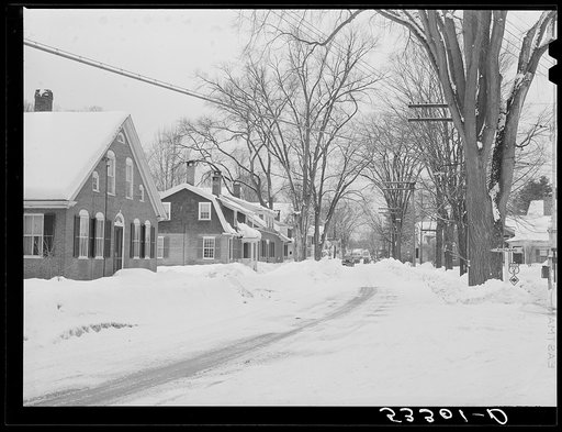 Untitled photo, possibly related to: Main street looking toward center of town. Woodstock, Vermont