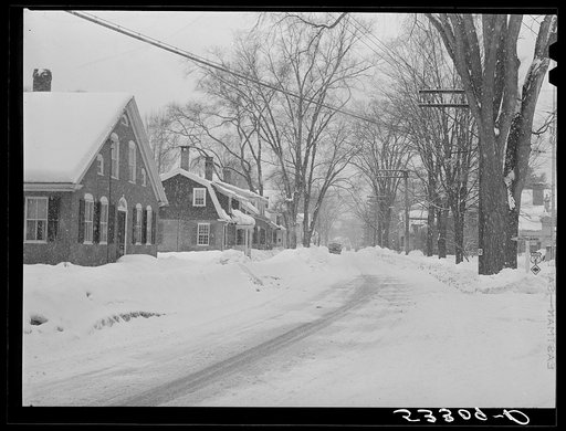 Untitled photo, possibly related to: Main street looking toward center of town. Woodstock, Vermont