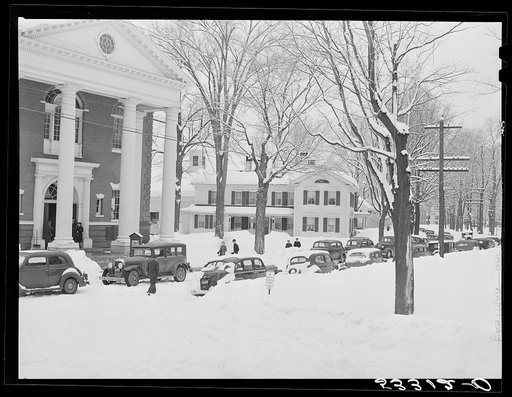 Untitled photo, possibly related to: Town hall on day of town meeting. Woodstock, Vermont