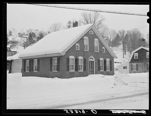 Railroad station during blizzard. North Adams, Massachusetts