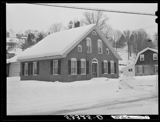 One of old homes on main street in Woodstock, Vermont