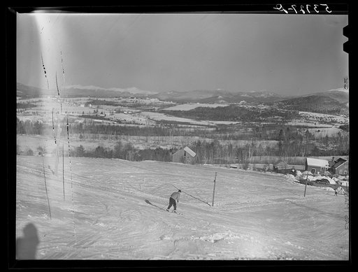 Dickinson farm and ski town tow, which costs him about one thousand dollars to install three years ago. This is the first season he has made money on it, but business in increasing rapidly now. He has a small dairy, and until last year when the hurricane wiped out his entire grove of sugar maple, he