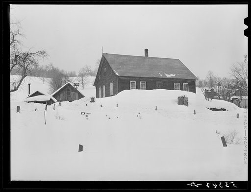 Untitled photo, Fields and poor farms on stormy winter day near Taftsville. Windsor County, Vermont