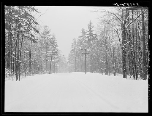Highway after storm near Jackson, New Hampshire
