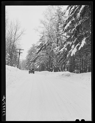 Untitled photo, possibly related to: Highway and school bus after storm near North Conway, New Hampshire