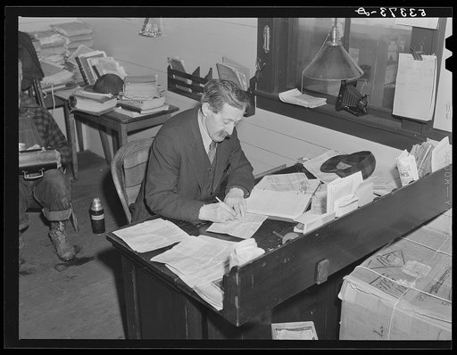Baggage master at railway station. Mount Whittier, New Hampshire