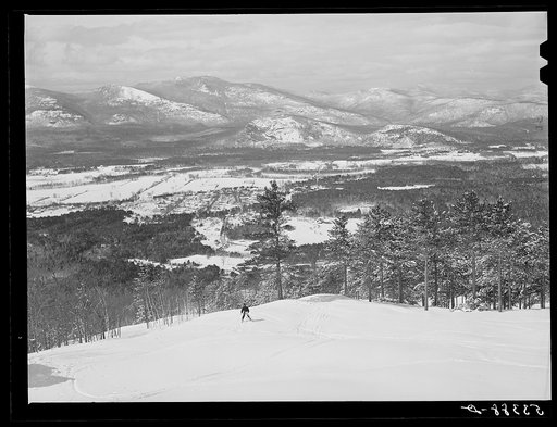 North Conway, New Hampshire, and Presidential Range of White Mountains in distance