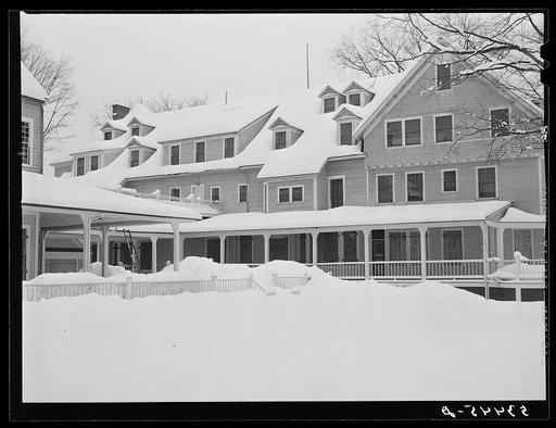 Large summer hotel closed during winter season. Jackson, New Hampshire