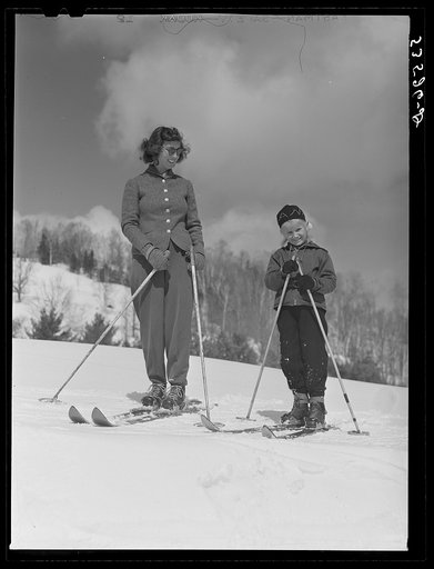 Skiers near Franconia, New Hampshire