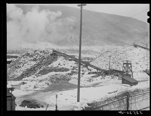 Pulp wood at paper mill. Berlin, New Hampshire