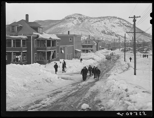 Workers coming home from the paper mill. Berlin, New Hampshire