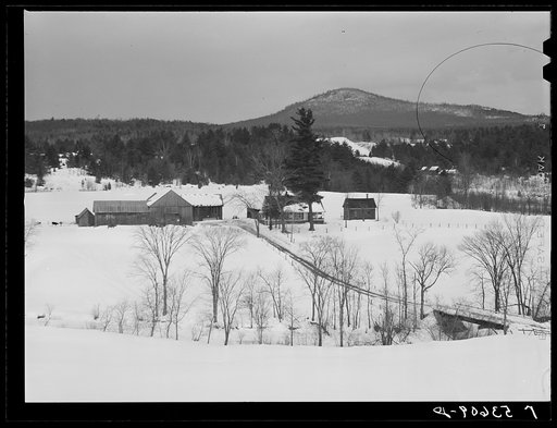 Untitled photo, possibly related to: Farmhouse and milk cans near Saint Johnsbury, Vermont