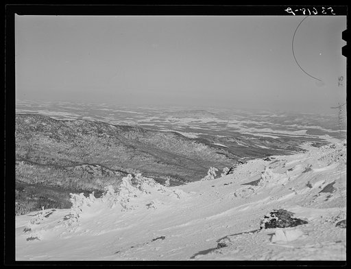 Untitled photo, possibly related to: Looking northeast from top of Mount Mansfield. Smugglers Notch near Stowe, Vermont