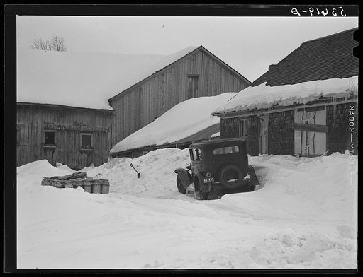 Farmhouse and milk cans near Saint Johnsbury, Vermont