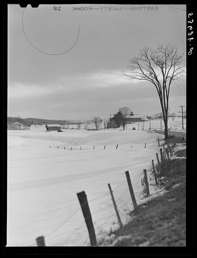 Untitled photo, possibly related to: Farmhouse and milk cans near Saint Johnsbury, Vermont