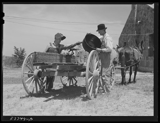 Iron wash pot that has been repaired at community service center. Faulkner County, Centerville, Arkansas