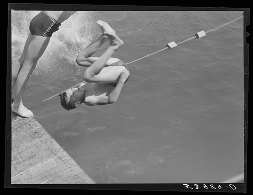 Untitled photo, possibly related to: On Saturday afternoons and Sundays, boys and children from nearby farms and neighborhoods go swimming in Lake Providence, Louisiana