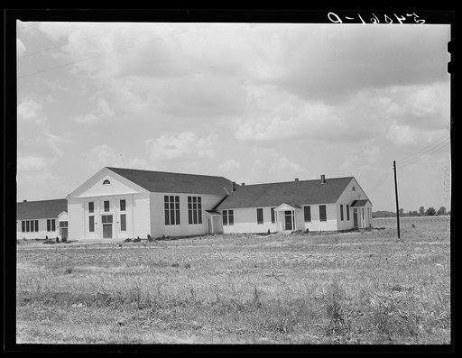 The school and community building. Transylvania Project, Louisiana