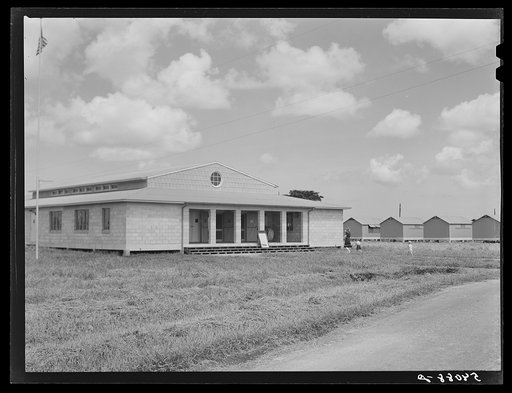 Untitled photo, possibly related to: Children leaving health clinic after getting typhoid antitoxin shots at Osceola migratory labor camp. Belle Glade, Florida