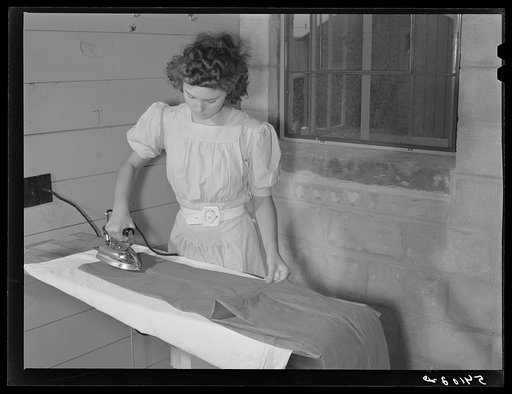 Showers for both babies and older children and for parents and complete laundry facilities in the utility building for members of the Osceola migratory labor camp. Belle Glade, Florida