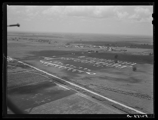 Aerial view of Osceola migratory labor camp. Belle Glade, Florida