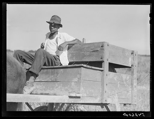 The waterboy, who takes water in his cart to the men working in the fields all day. Terrebonne Project, Schriever, Louisiana