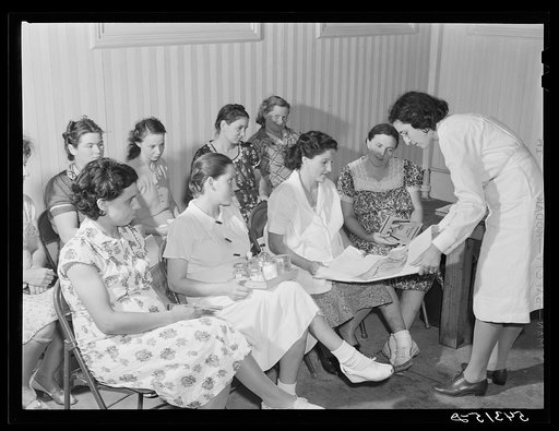 Project nurse giving instructions and demonstrations during prenatal clinic. Terrebonne Project, Schriever, Louisiana