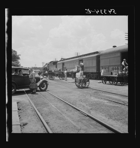 Unloading trains at station in northwestern Florida