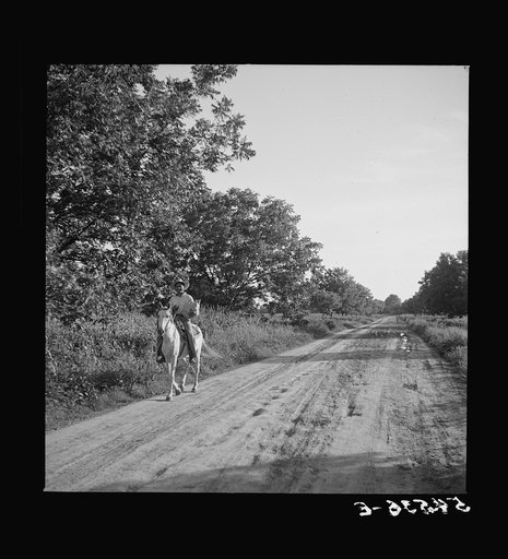 Untitled photo, possibly related to: Melrose, Natchitoches Parish, Louisiana. Mulatto returning home after buying supplies at country store