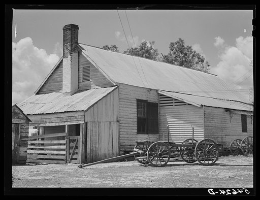 Melrose, Natchitoches Parish, Louisiana. Old barn on cotton plantation built and formerly owned by mulattoes