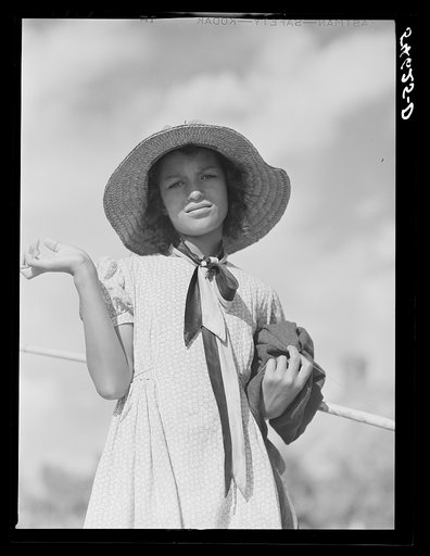 Melrose, Natchitoches Parish, Louisiana. Daughter of mulatto family returning home after fishing in the Cane River
