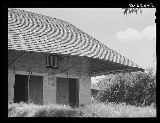 Melrose, Natchitoches Parish, Louisiana. "African" house, probably a storeroom, smokehouse or jail when originally built by mulattoes, now a part of John Henry Cotton Plantation
