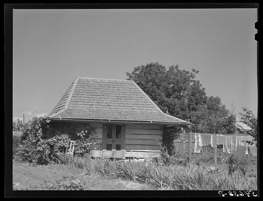 Untitled photo, possibly related to: Melrose, Natchitoches Parish, Louisiana. Old wash house built by mulattoes, now a part of the John Henry cotton plantation