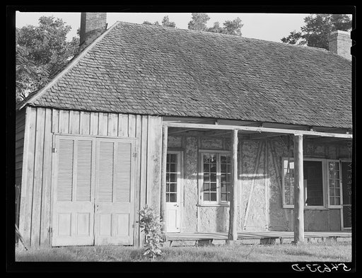 Untitled photo, possibly related to: Melrose, Natchitoches Parish, Louisiana. Old home with mud walls built by mulattoes, now a part of the John Henry cotton plantation