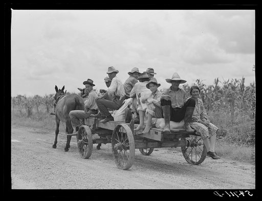 Mulattoes returning from town with groceries and supplies near Melrose, Natchitoches Parish, Louisiana