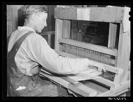 One of the mulattoes who works on the John Henry Plantation and is very skilled in woodwork, weaving and crafts. Melrose, Natchitoches Parish, Louisiana