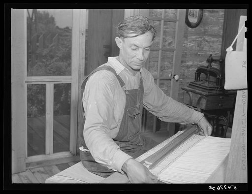 One of the mulattoes who works on the John Henry Plantation and is very skilled in woodwork, weaving and crafts. Melrose, Natchitoches Parish, Louisiana
