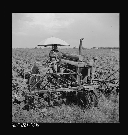 Tractors have taken the place of the mule and the plow on Hopson plantation, where day labor is used almost exclusively, displacing the old tenants on the place. Clarksdale, Mississippi Delta, Mississippi