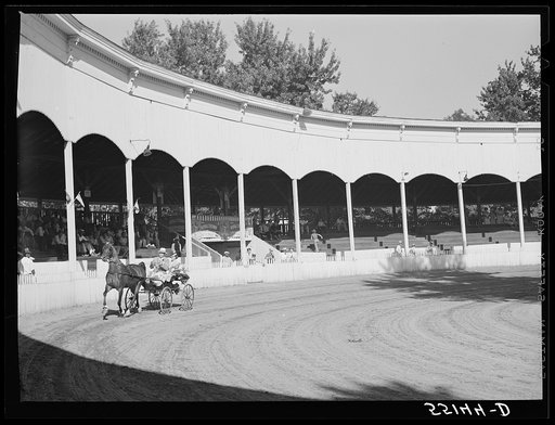 Winner coming out of the ring at the horse show. Shelby County fair, Shelbyville, Kentucky