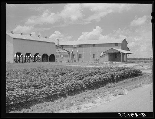 Untitled photo, possibly related to: Modern cotton gin and dryer on King and Anderson Plantation near Clarksdale. Mississippi Delta, Mississippi
