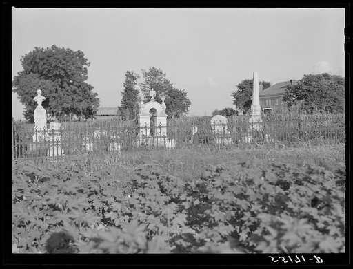 Untitled photo, possibly related to: Old home and family graveyard on King and Anderson Plantation in center of cotton field near Clarksdale. Mississippi Delta, Mississippi