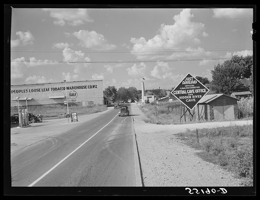 Untitled photo, possibly related to: Road leading into Cave City, Kentucky