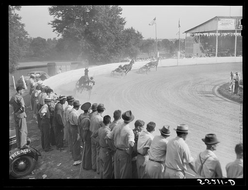 Sulky or harness races. Horse show, Shelby County fair. Shelbyville, Kentucky