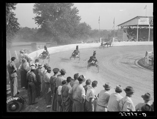 Sulky or harness races. Horse show, Shelby County fair. Shelbyville, Kentucky