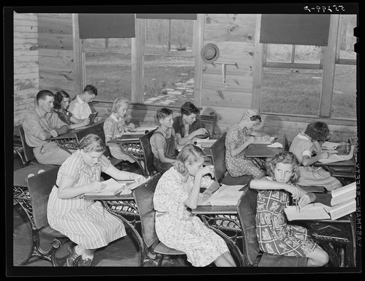 Overcrowded conditions in a rural school near Morehead, Kentucky