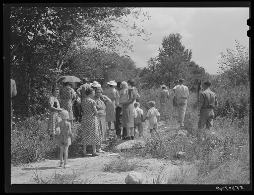 Members of the Primitive Baptist Church, after services, going to attend a creek baptizing. Morehead, Kentucky