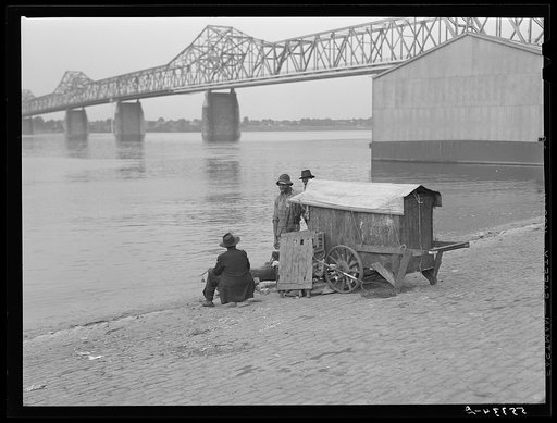 Fishing on Ohio riverfront in Louisville, Kentucky