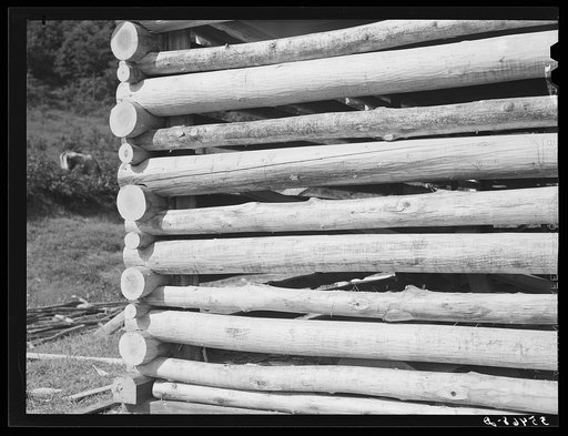 Modern log home under construction near Morehead, Kentucky