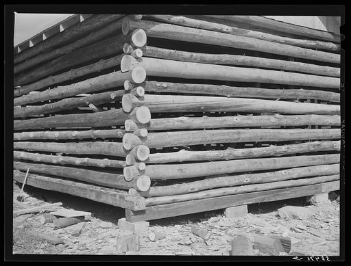 Modern log house under construction near Morehead, Kentucky